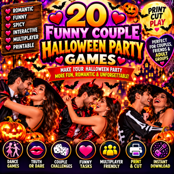 20 Funny Halloween Games For Couples - Printable . Easy to PLay
