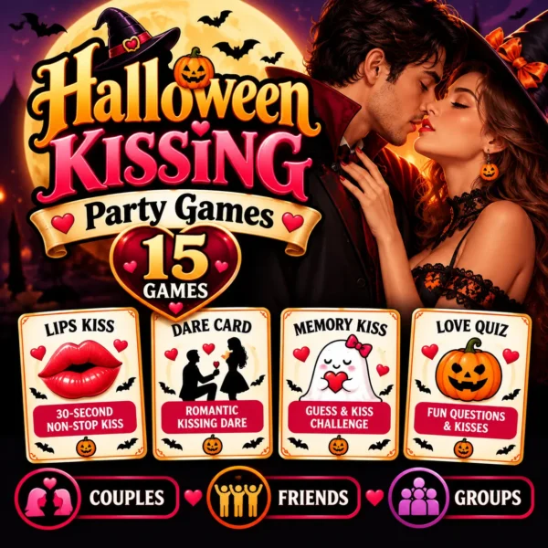 Halloween Kissing Party Games - 15 Romantic Party Games For Couple, Friends, Groups (Printable)